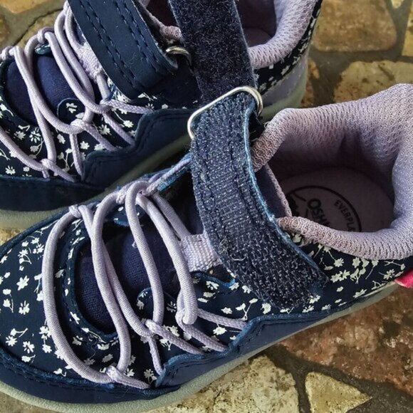 OshKosh B'gosh Toddler Girls' Everplay Sneakers, Purple With Flowers, Size 5M - Picture 6 of 7